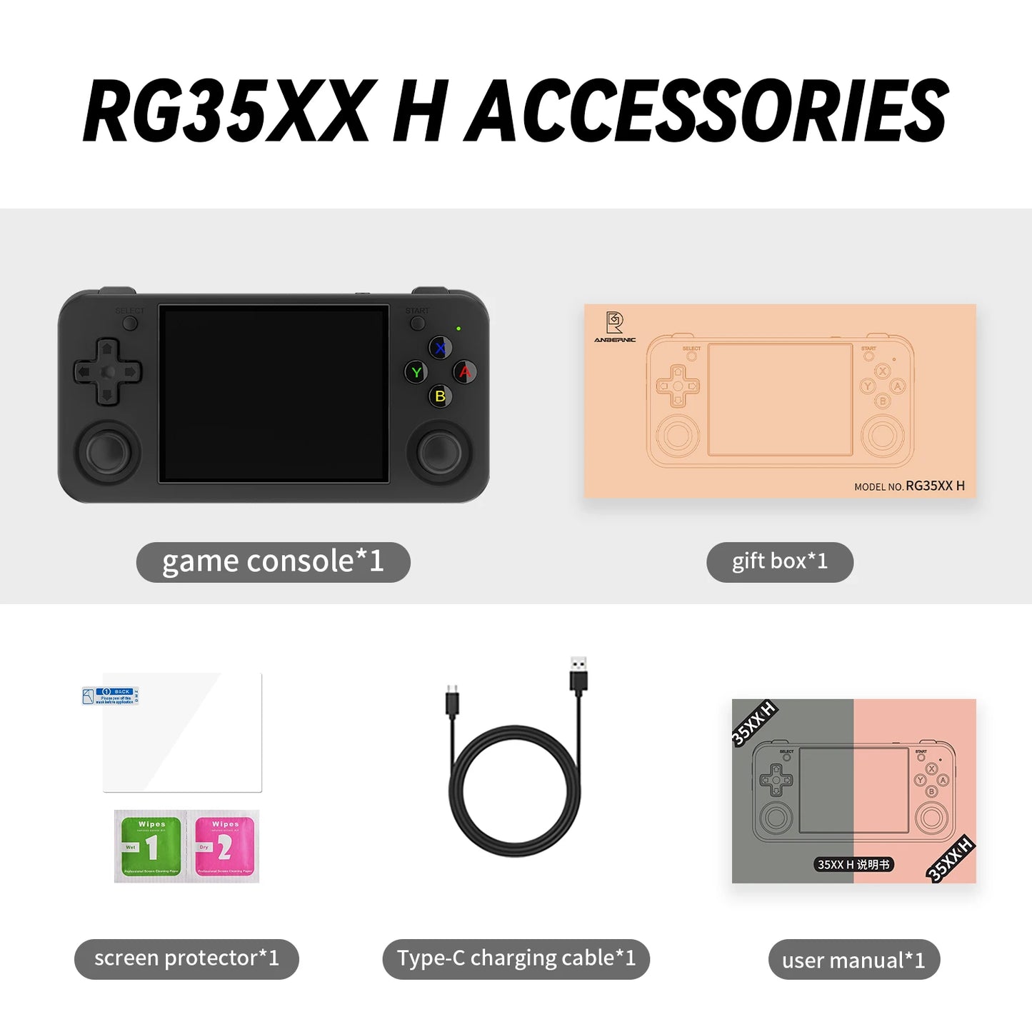 ANBERNIC RG CubeXX & RG40XX H & RG35XX H Retro Handheld Game Console H700 Linux 64-bit 5000 Video Games Supports WIFI Bluetooth