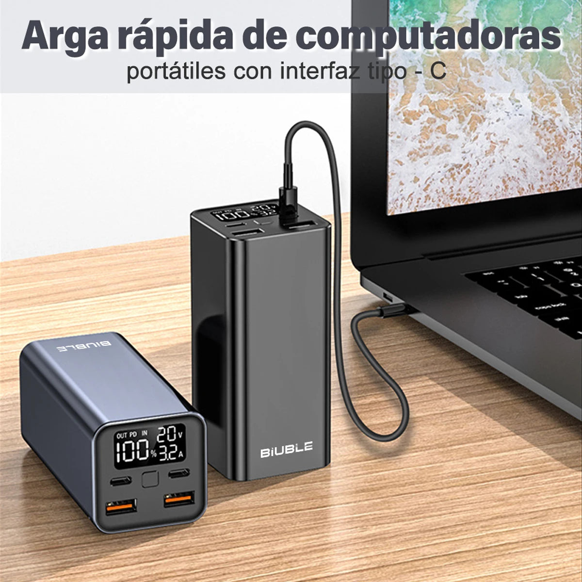 65W Mobile Power Bank 30000mAh Type-C Plug Fast Charging FCP SCP Mobile Power Bank Portable External Charger for Smartphones