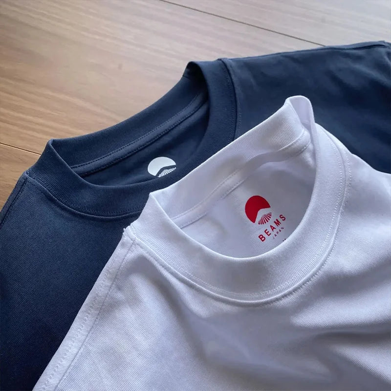Japanese and Korean Fashion Brand round Neck Casual embroidery T-shirt Men and Women Same Sle
