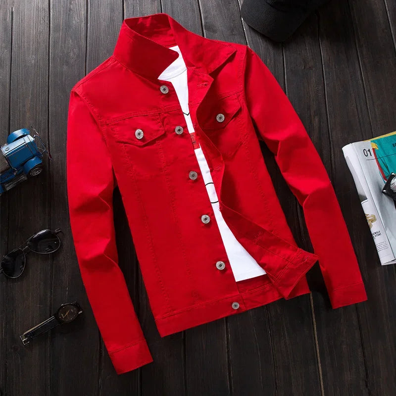 Men's Denim Jacket Casual Korean Style Trendy Everyday Wear