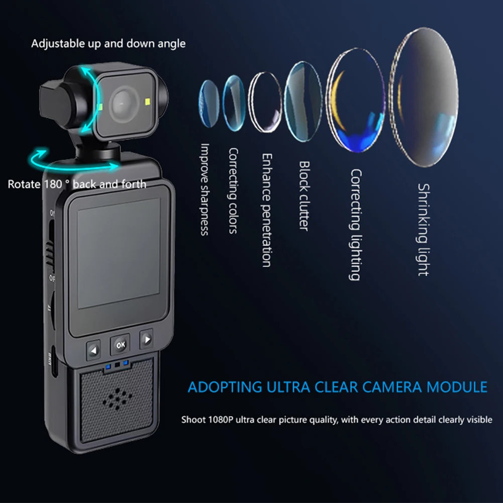 1080P WiFi Sports Wearable Camera Travel Bicycle Driver Recorder Mini Sports Cam for Motorcycle and Vlogging