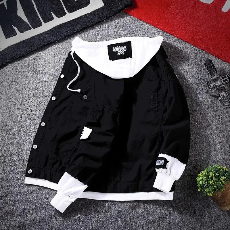 Men's Denim Jacket Casual Korean Style Trendy Everyday Wear