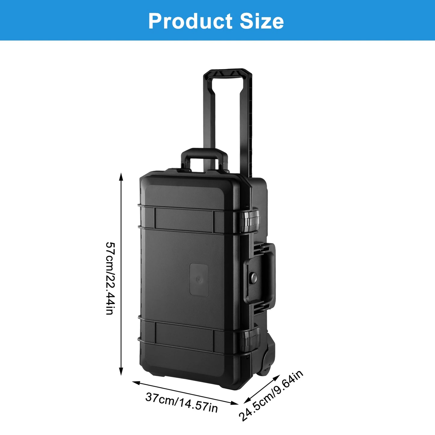 Rolling Camera Trolley Case Portable Hard Shell Equipment Luggage with Wheels for Photography Gear, Drone, Tripod and Lenses