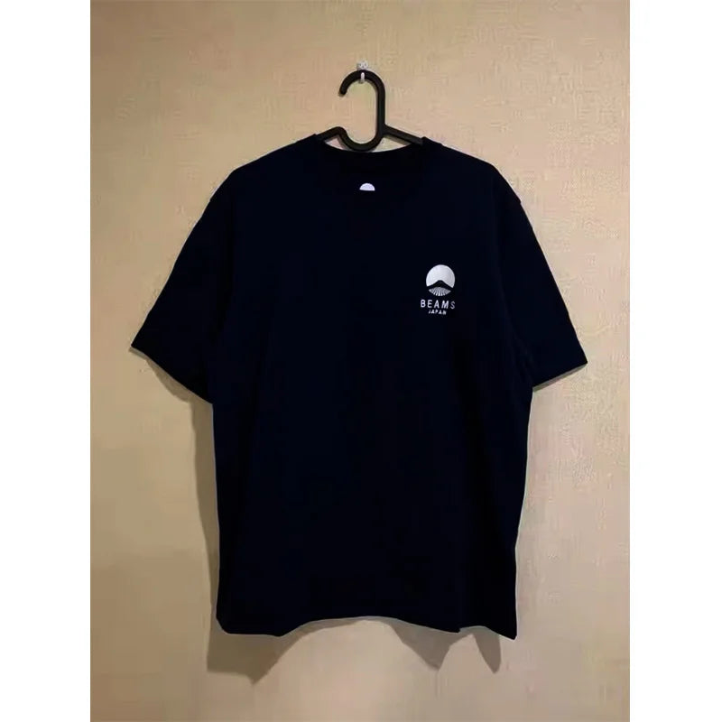 Japanese and Korean Fashion Brand round Neck Casual embroidery T-shirt Men and Women Same Sle