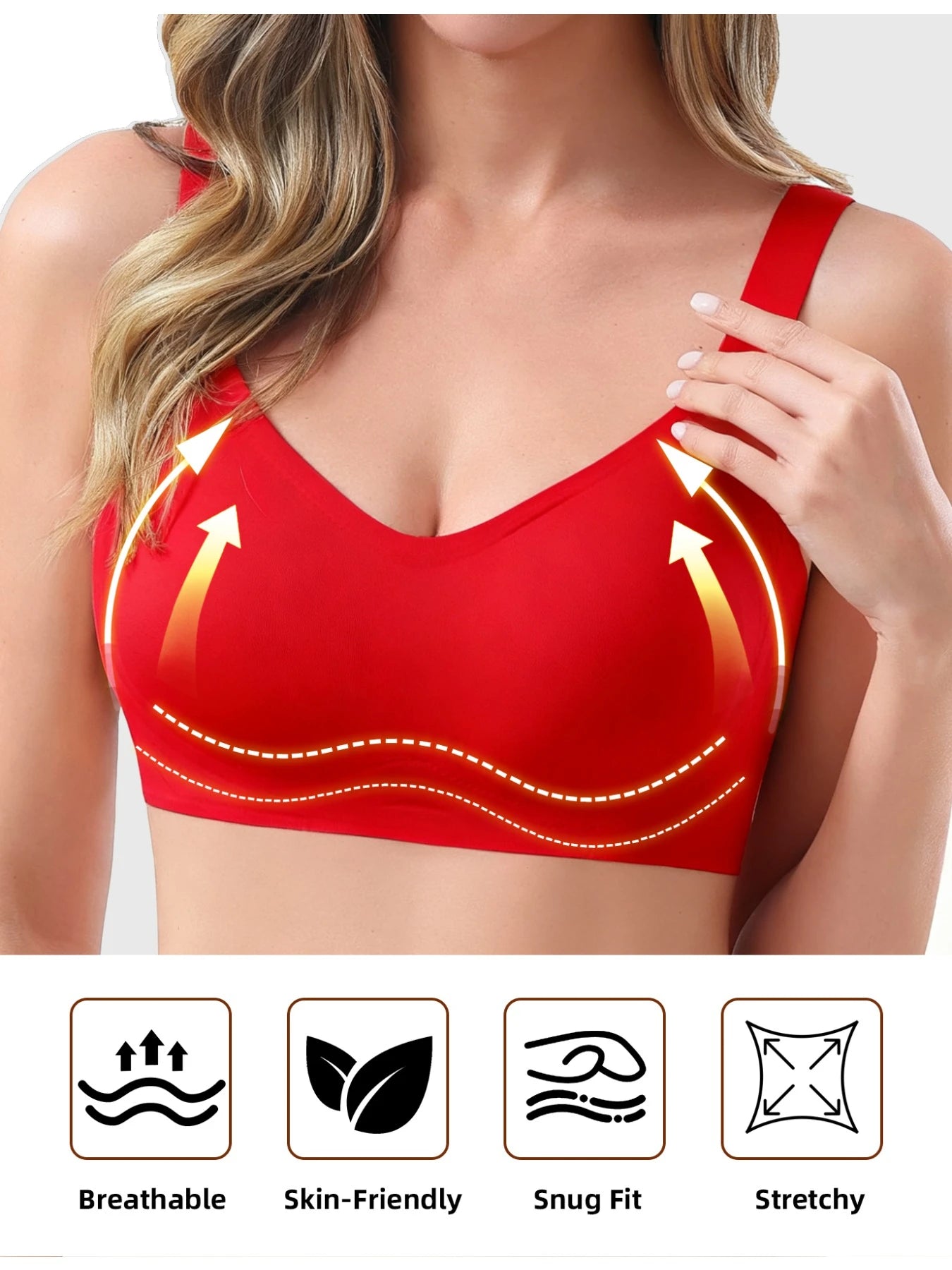 Women's Seamless Wireless Sports Bras With Removable Padding