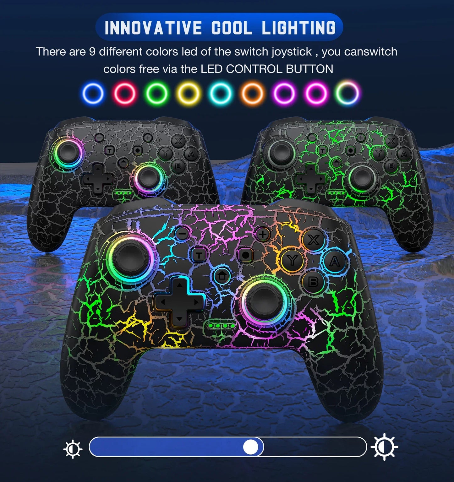 BEBONCOOL Wireless Controller Gamepads for Nintendo Switch/Lite/OLED with Mouse Touch Feeling Wakeup Programmable Turbo Function