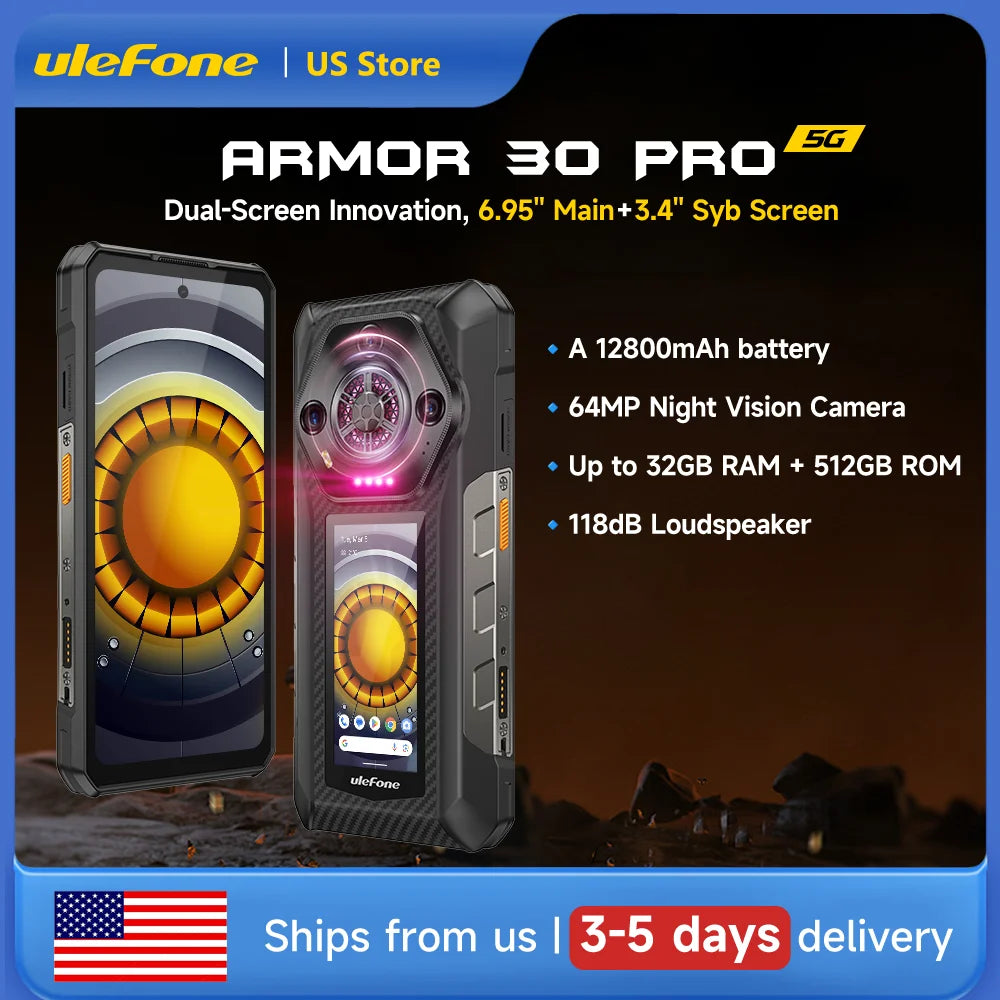 ULEFONE Armor 30 Pro 5G Rugged Smartphone 12800mAh Battery