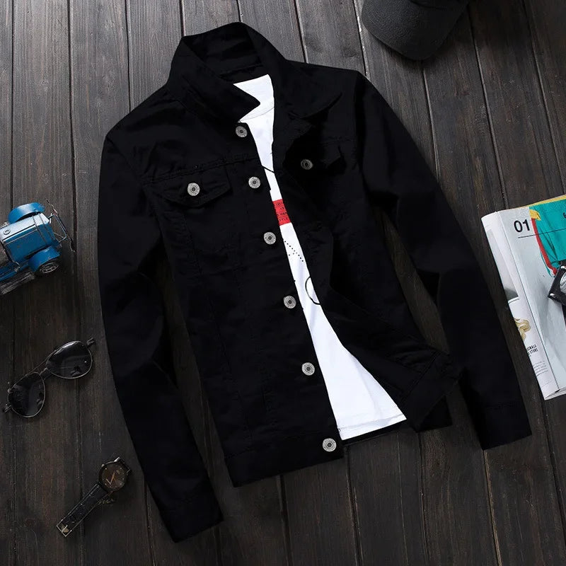 Men's Denim Jacket Casual Korean Style Trendy Everyday Wear