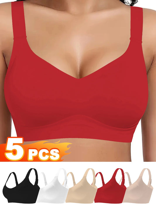 Women's Seamless Wireless Sports Bras With Removable Padding