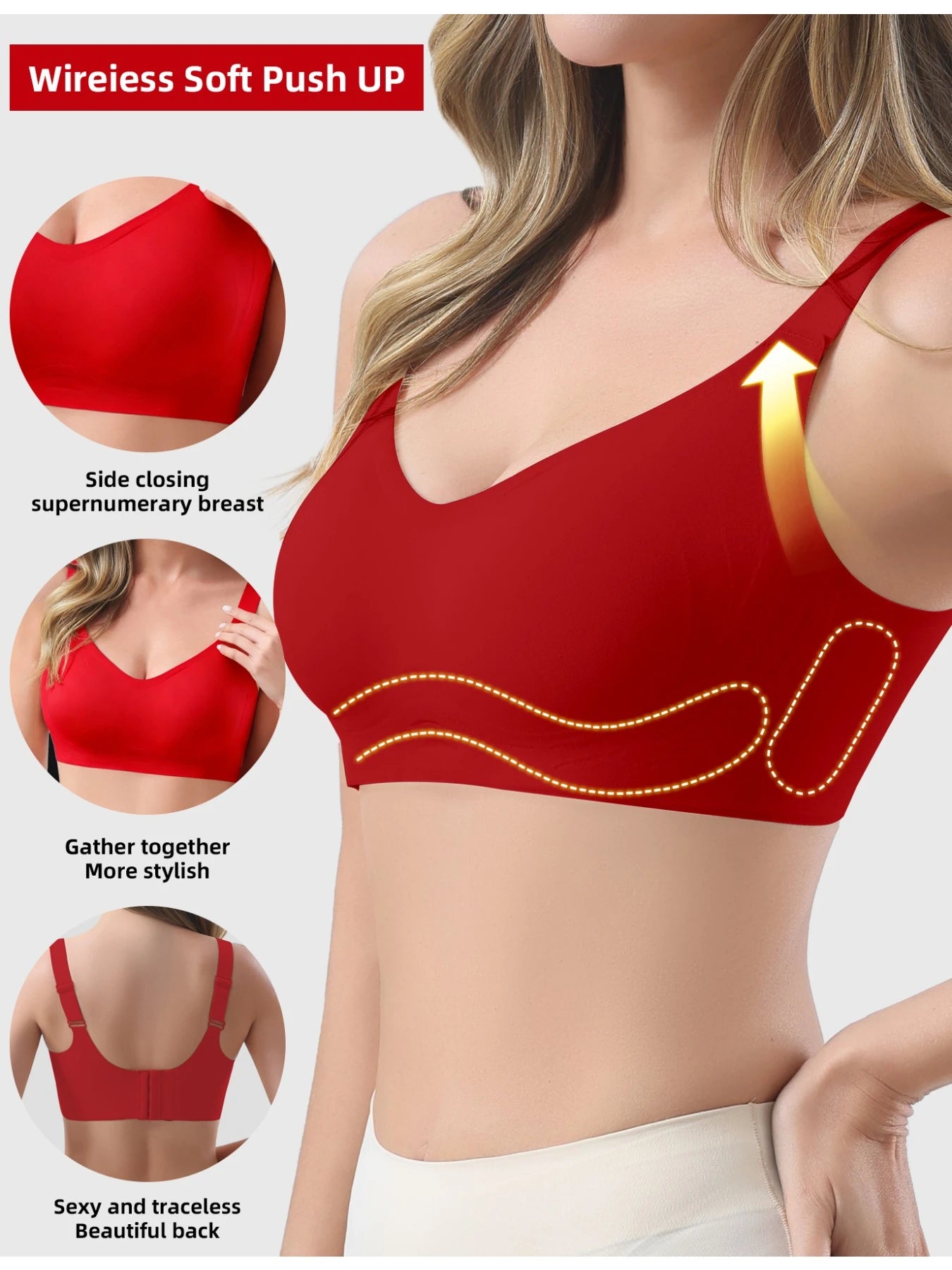 Women's Seamless Wireless Sports Bras With Removable Padding