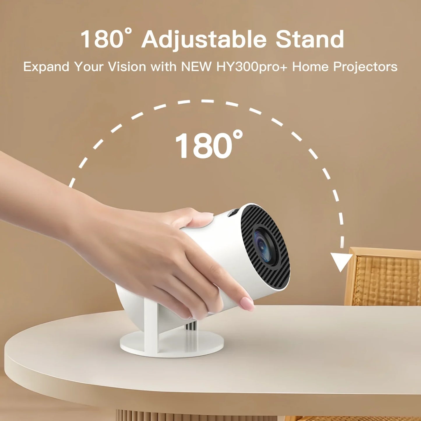 LynCast Projector HY300 Pro+ 4K Android 11 Dual Wifi6 300ANSI Allwinner H713 BT5.4 720P Native Outdoor Video Home Theater Cinema