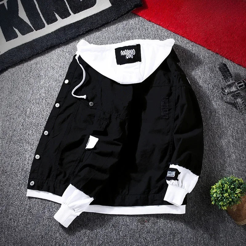 Men's Denim Jacket Casual Korean Style Trendy Everyday Wear