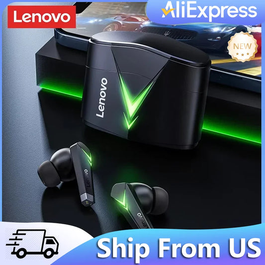 Choice US Lenovo LP6 Bluetooth 5.0 Headphones 9D Strong Deep Bass Music Sound Earbuds Sweatproof Cinema Sound Earphones