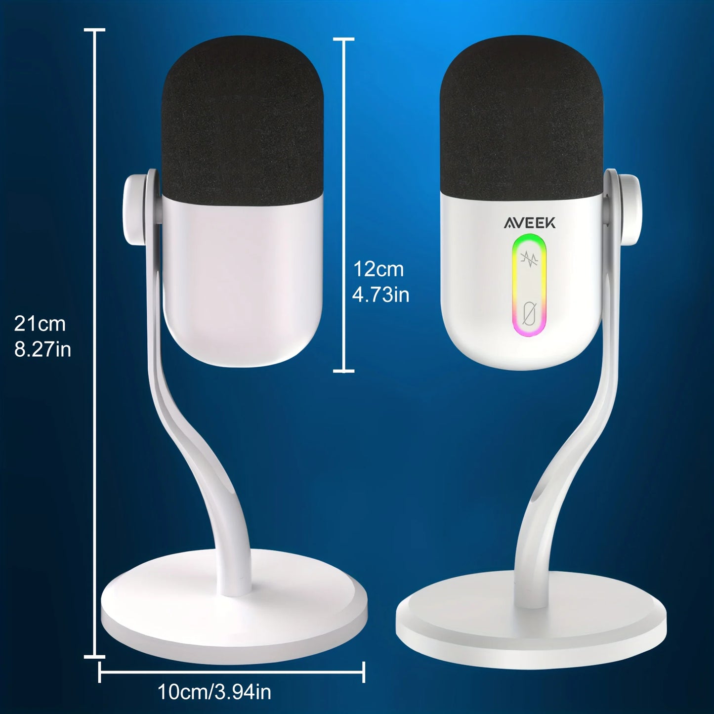 Aveek Gaming Microphone, USB Computer Microphone For PC, Mac, PS4/5, Condenser Podcast Mic For Studio Recording, YouTube, Stream