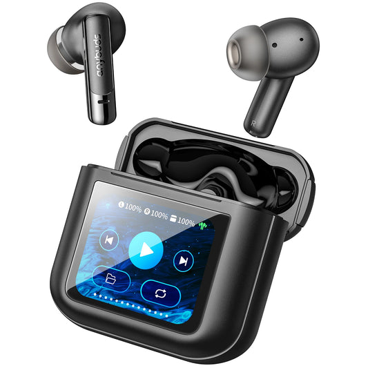 Wireless Earbuds with LCD Touch Screen Control ANC Noise Cancelling Earphones Music/Game/Movie Mode Immersive