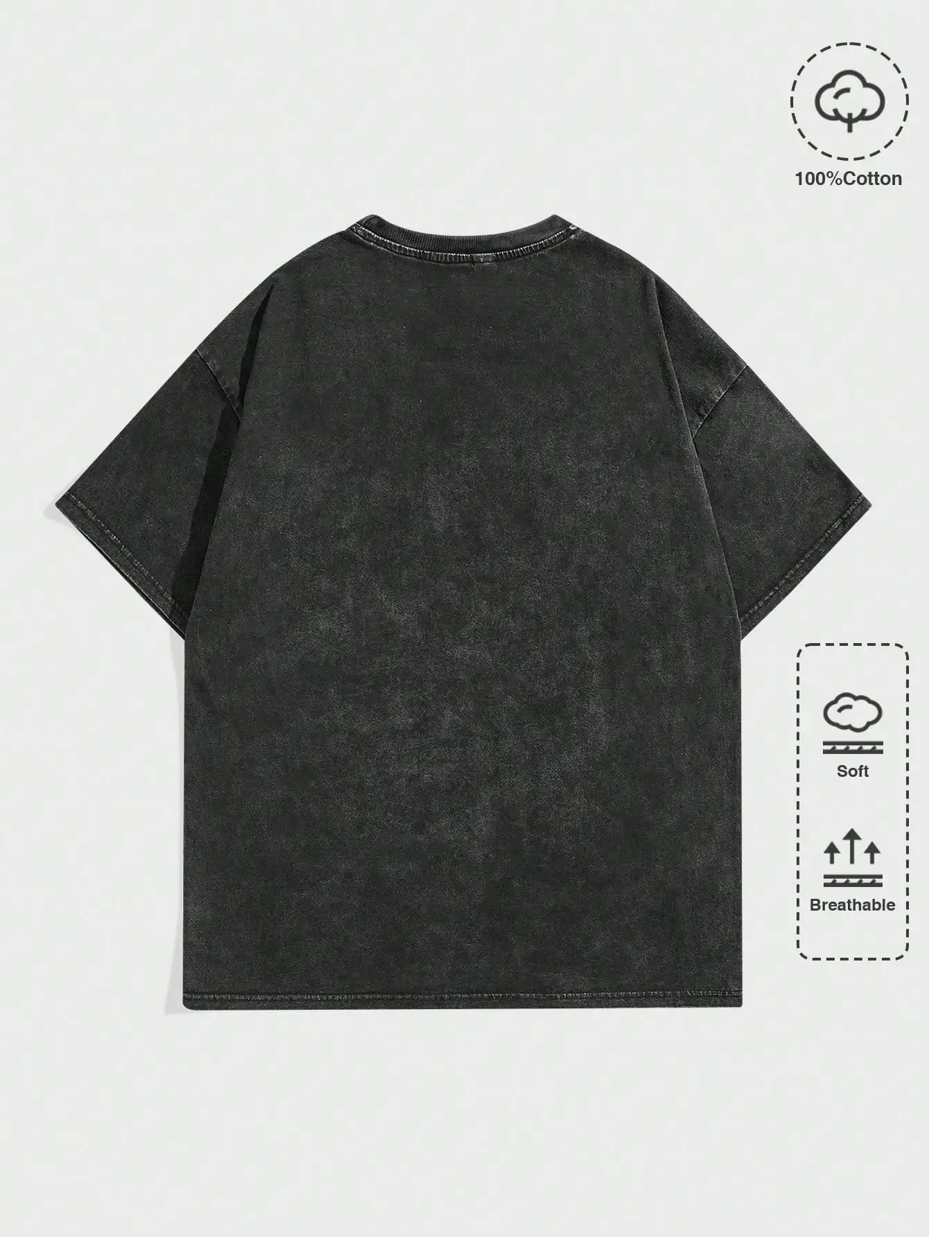 Men's Oversized Round Neck Short Sleeve T-Shirt, Soft Cotton, Casual Streetwear Style