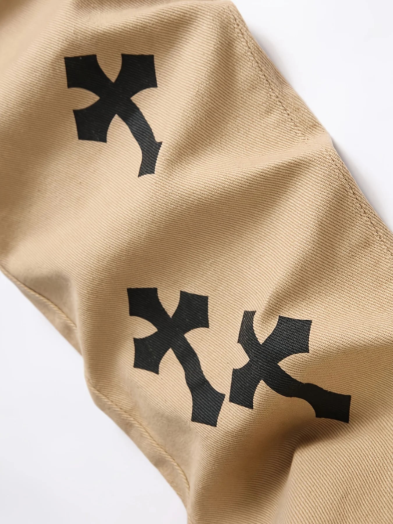 Men's cross print straight leg men's jeans