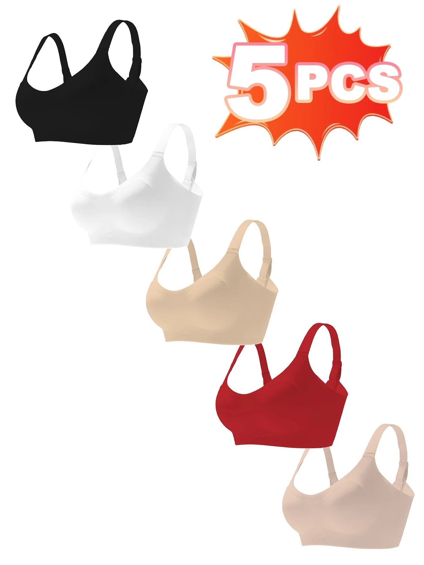Women's Seamless Wireless Sports Bras With Removable Padding